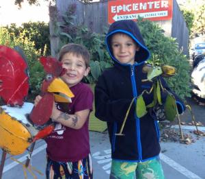 Epicenter customers with garden art animals